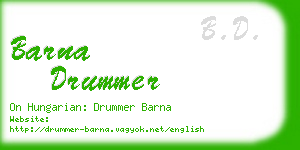 barna drummer business card